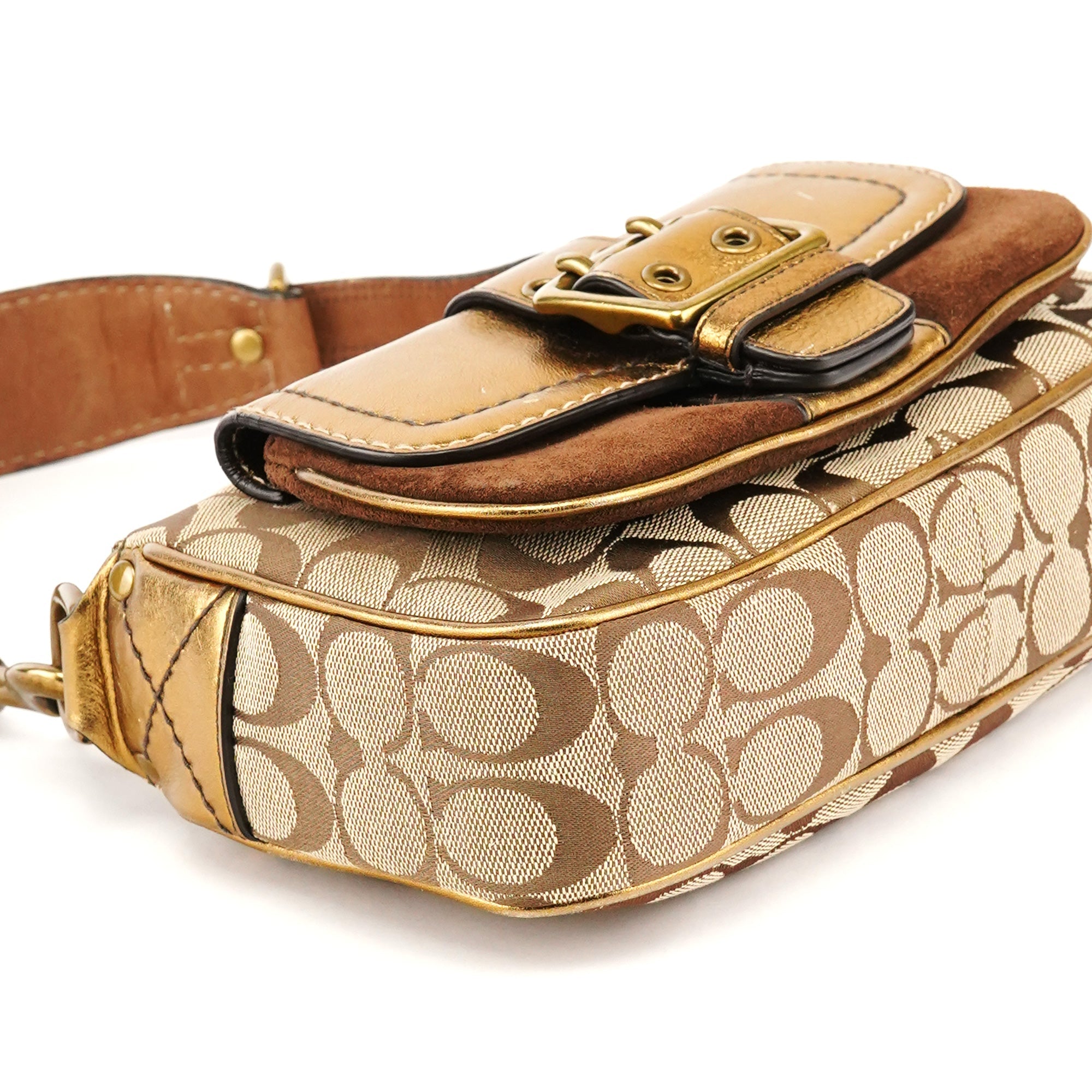 1495 Beige Bronze Signature Soho Shoulder Bag