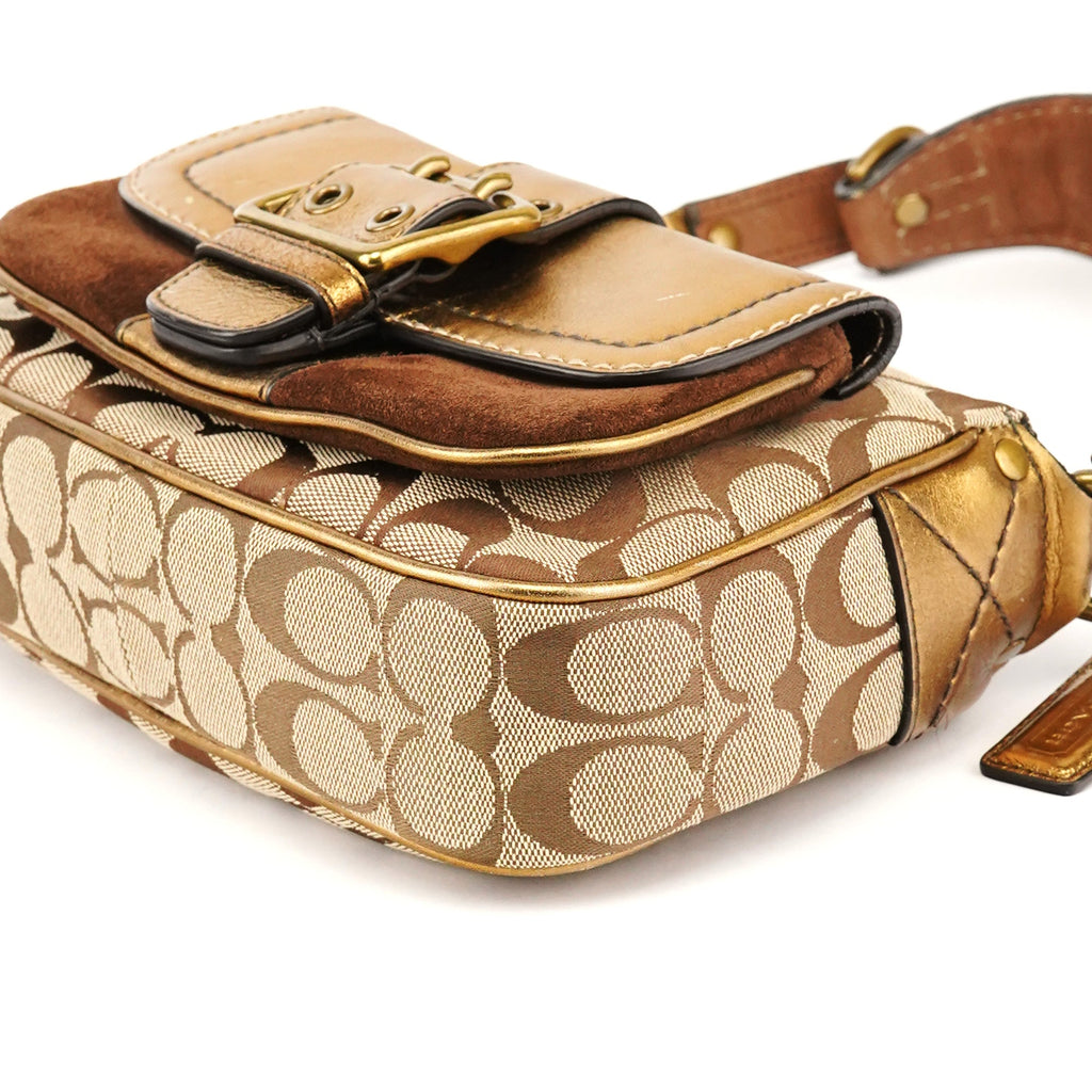 1495 Beige Bronze Signature Soho Shoulder Bag