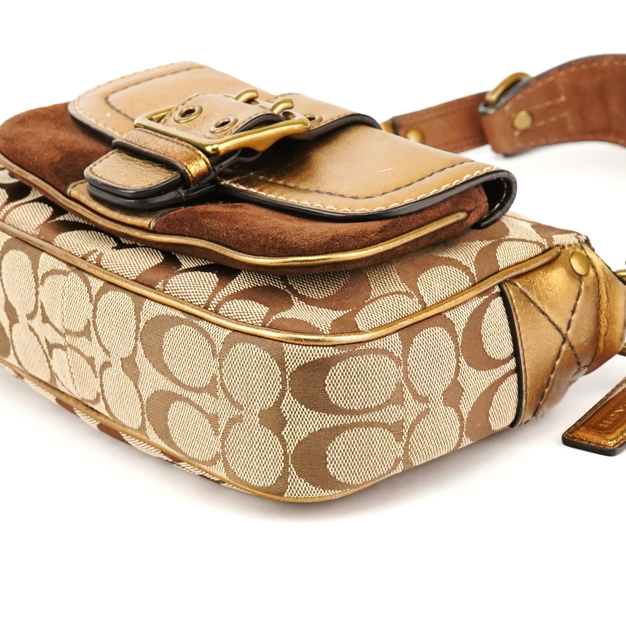 1495 Beige Bronze Signature Soho Shoulder Bag