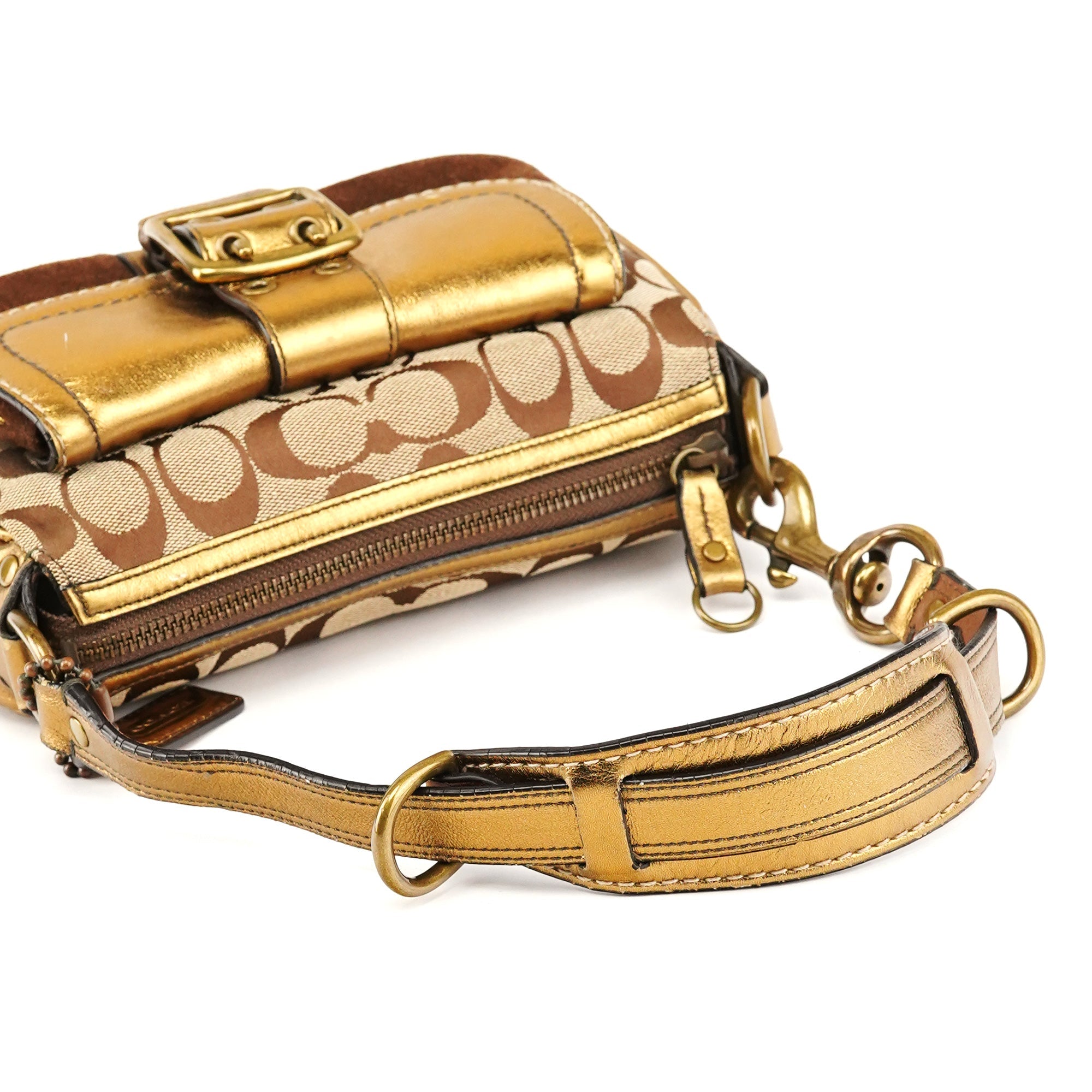 1495 Beige Bronze Signature Soho Shoulder Bag