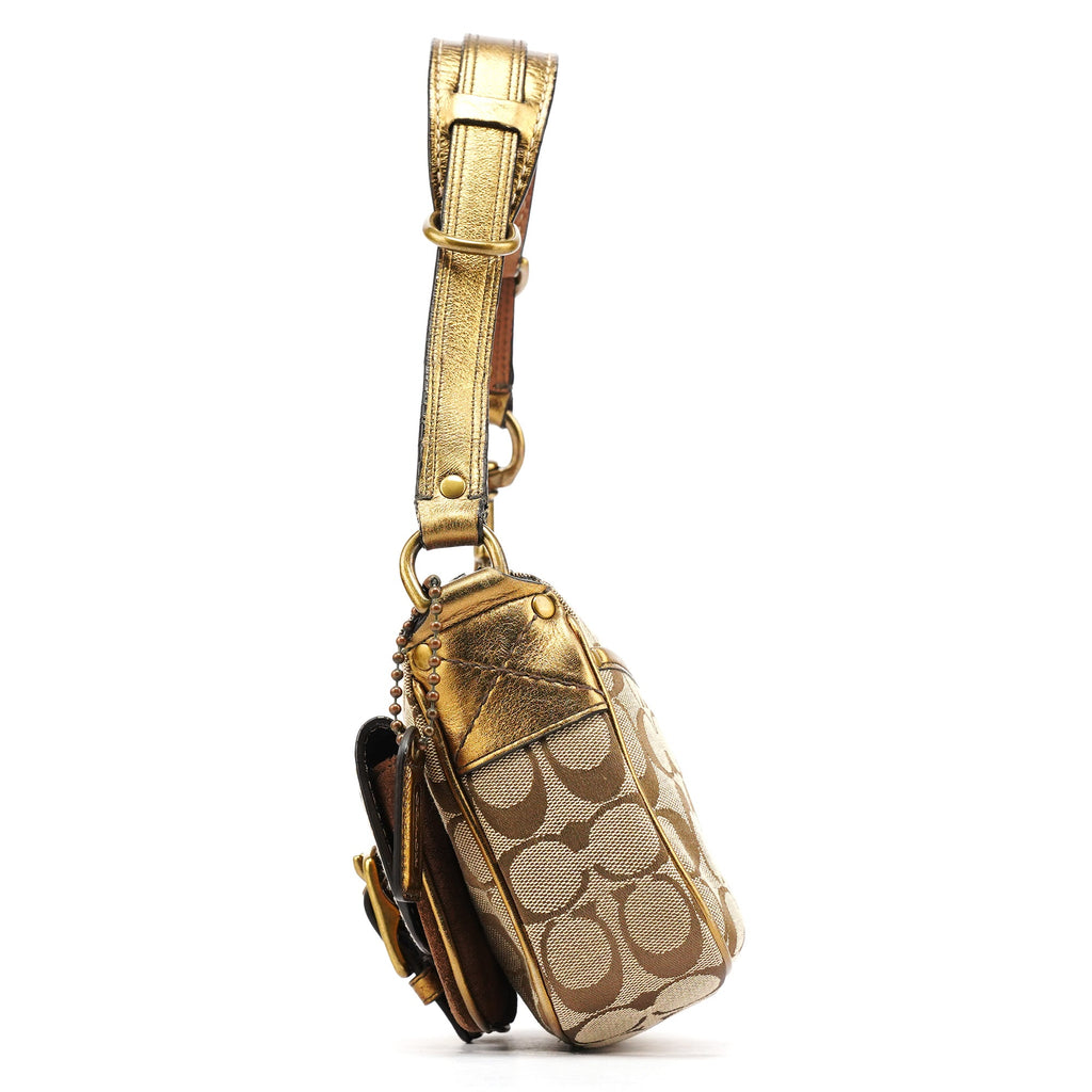 1495 Beige Bronze Signature Soho Shoulder Bag