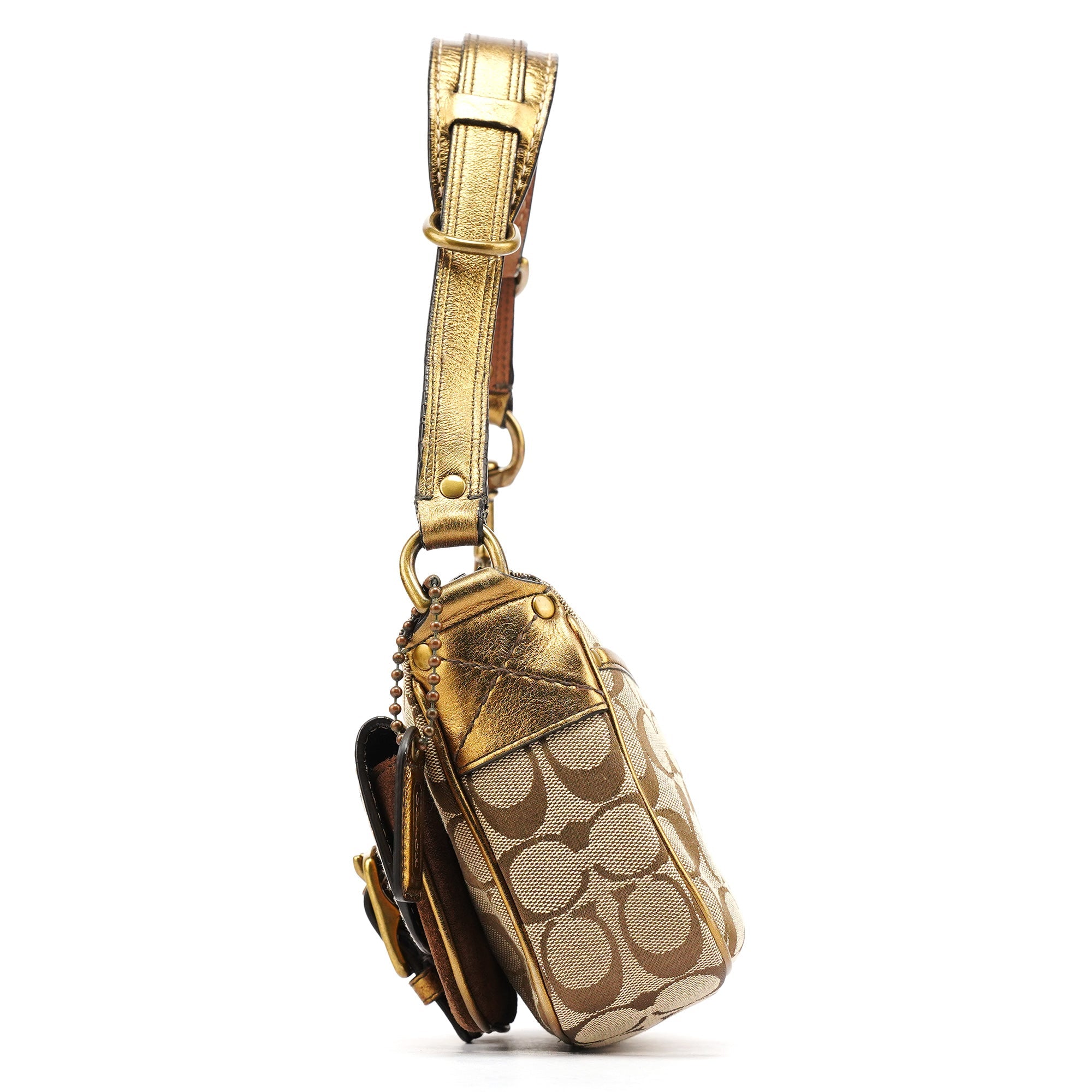 1495 Beige Bronze Signature Soho Shoulder Bag