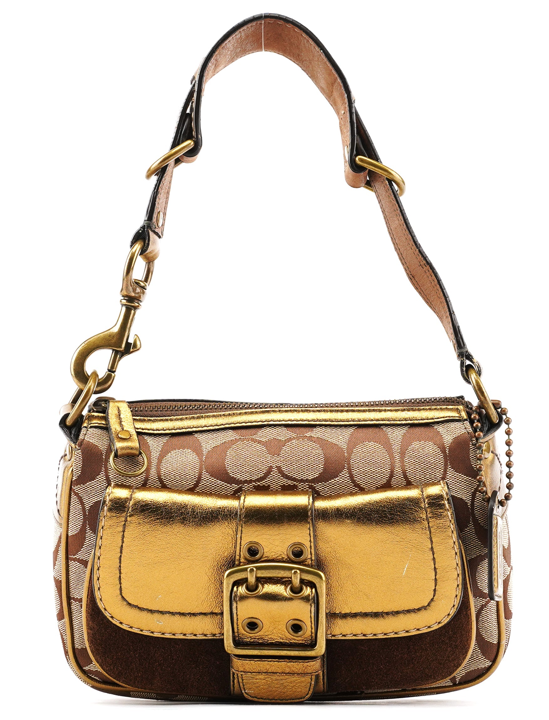 1495 Beige Bronze Signature Soho Shoulder Bag