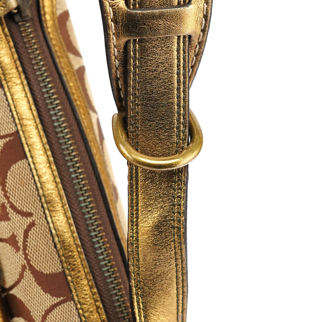 1495 Beige Brown Signature Legacy Shoulder Bag