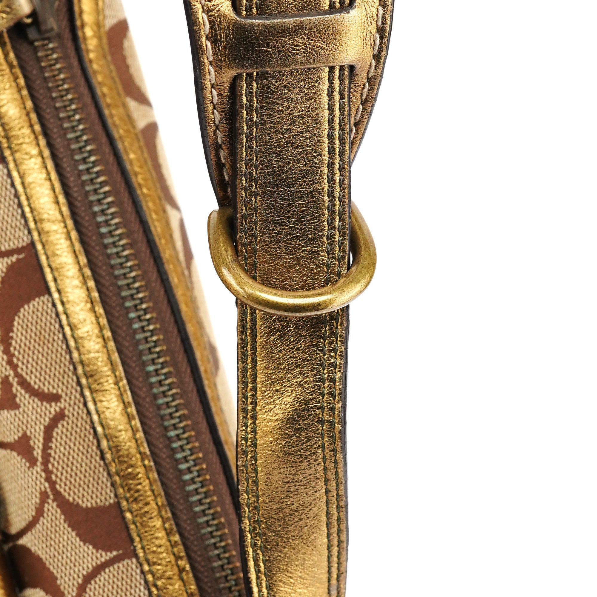 1495 Beige Brown Signature Legacy Shoulder Bag