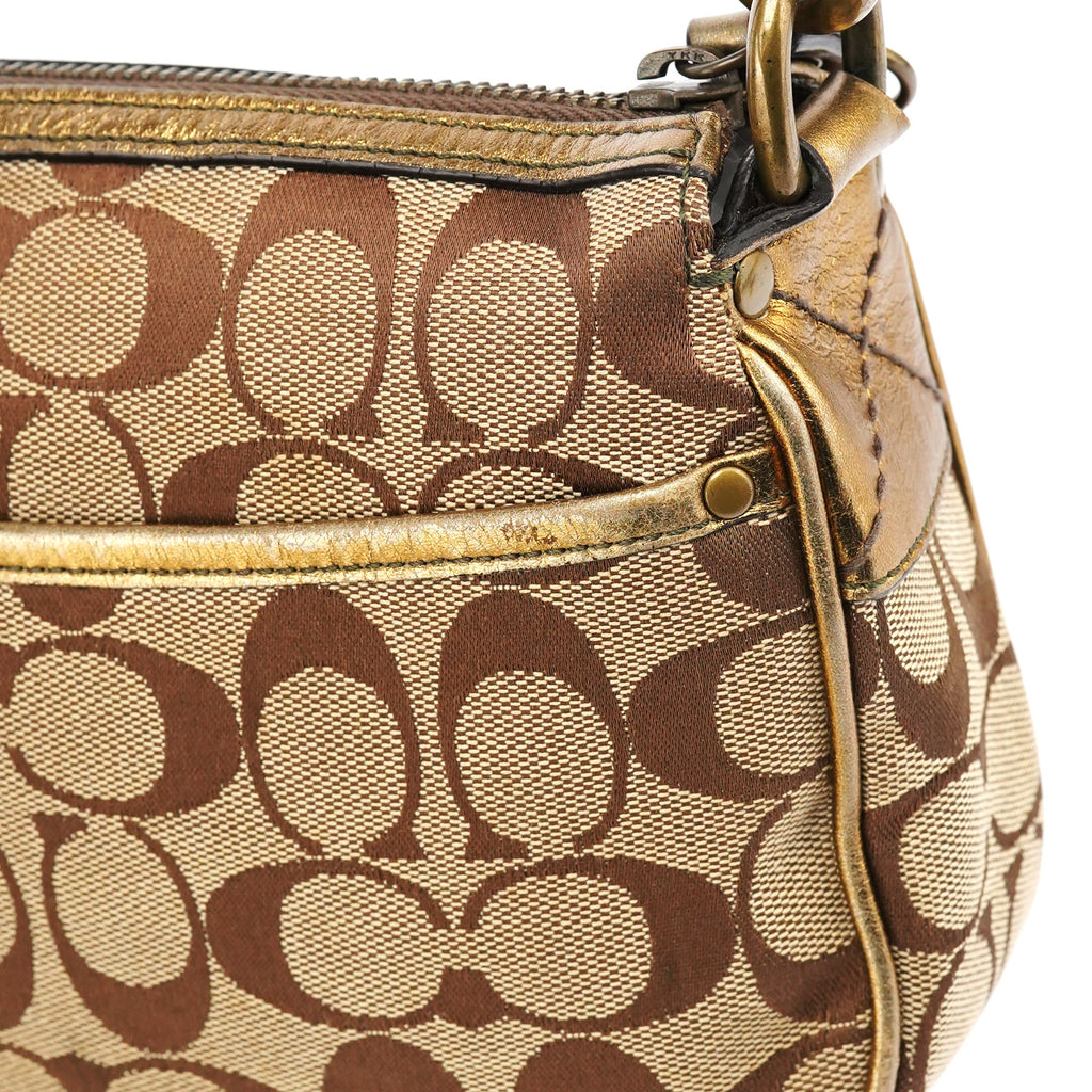 1495 Beige Brown Signature Legacy Shoulder Bag