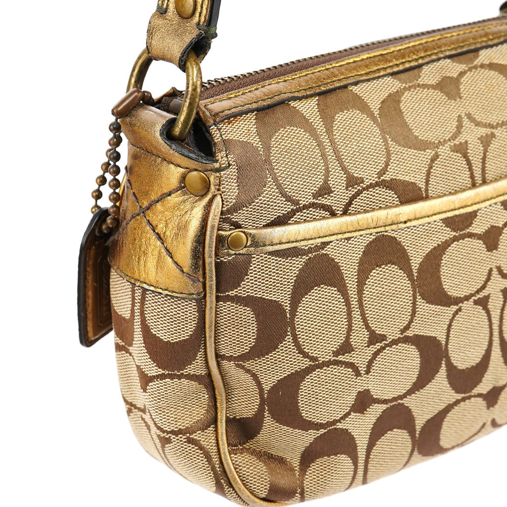 1495 Beige Brown Signature Legacy Shoulder Bag