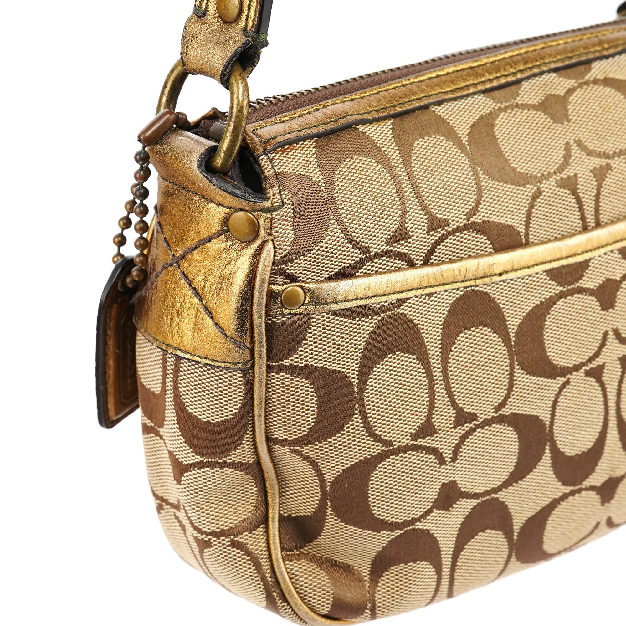 1495 Beige Brown Signature Legacy Shoulder Bag