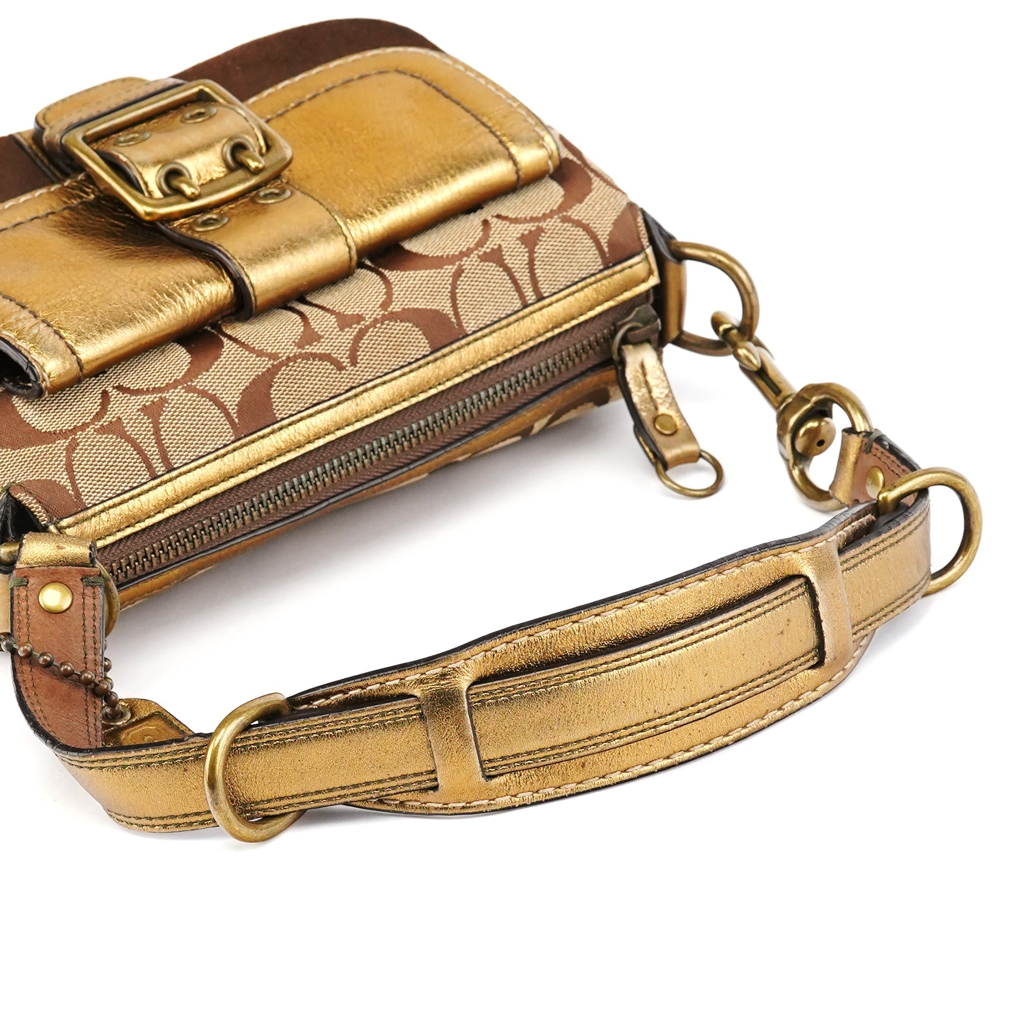 1495 Beige Brown Signature Legacy Shoulder Bag