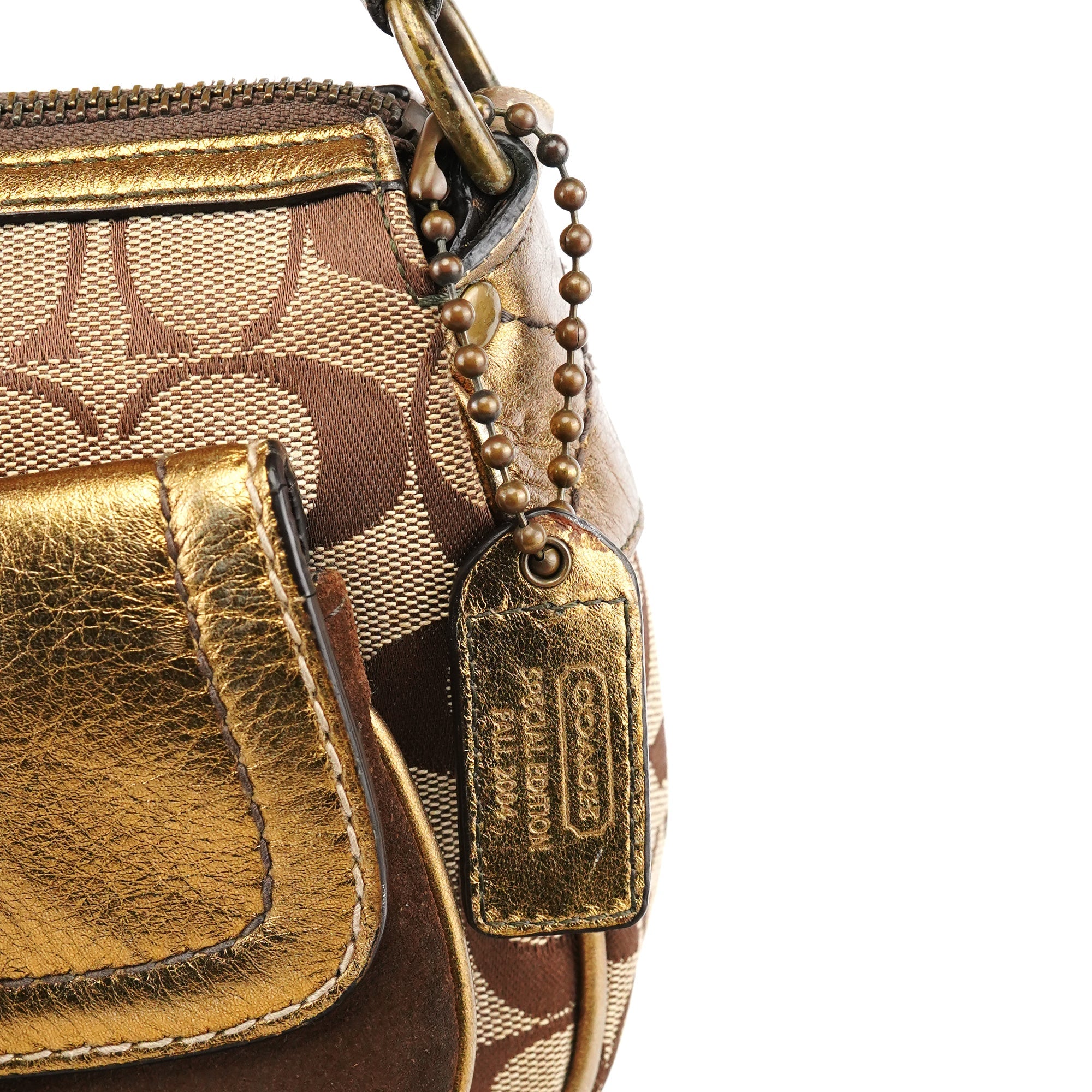 1495 Beige Brown Signature Legacy Shoulder Bag