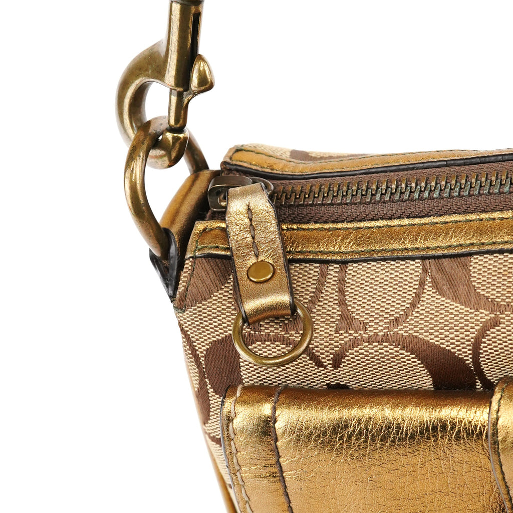 1495 Beige Brown Signature Legacy Shoulder Bag