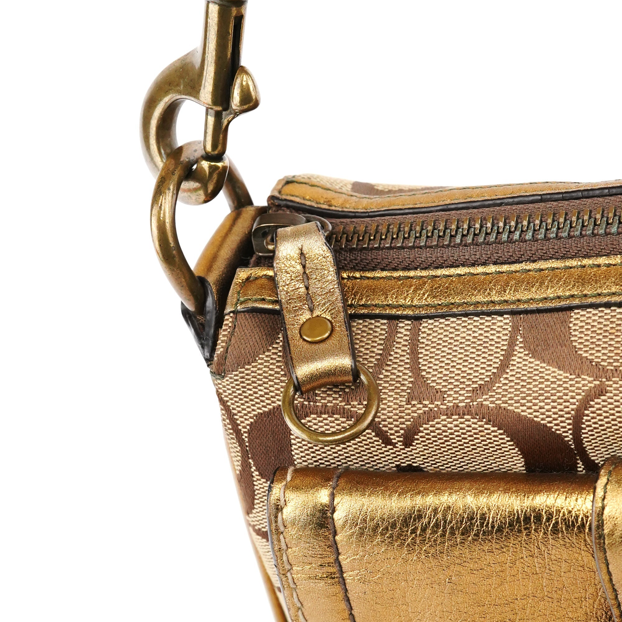 1495 Beige Brown Signature Legacy Shoulder Bag
