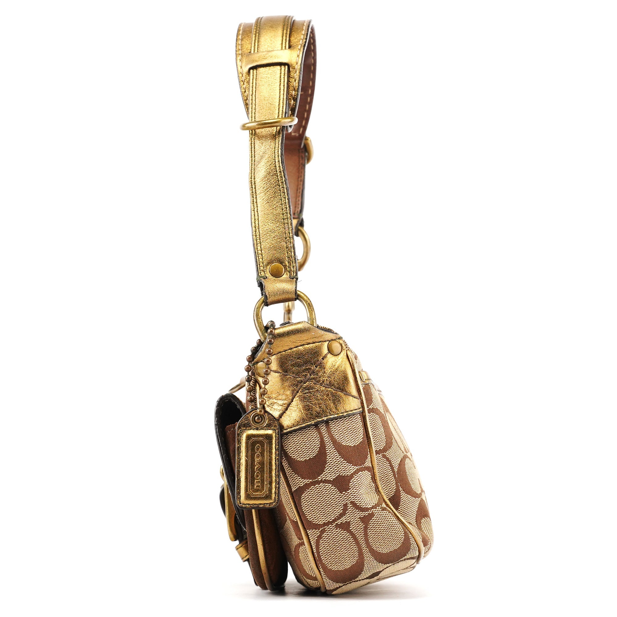1495 Beige Brown Signature Legacy Shoulder Bag