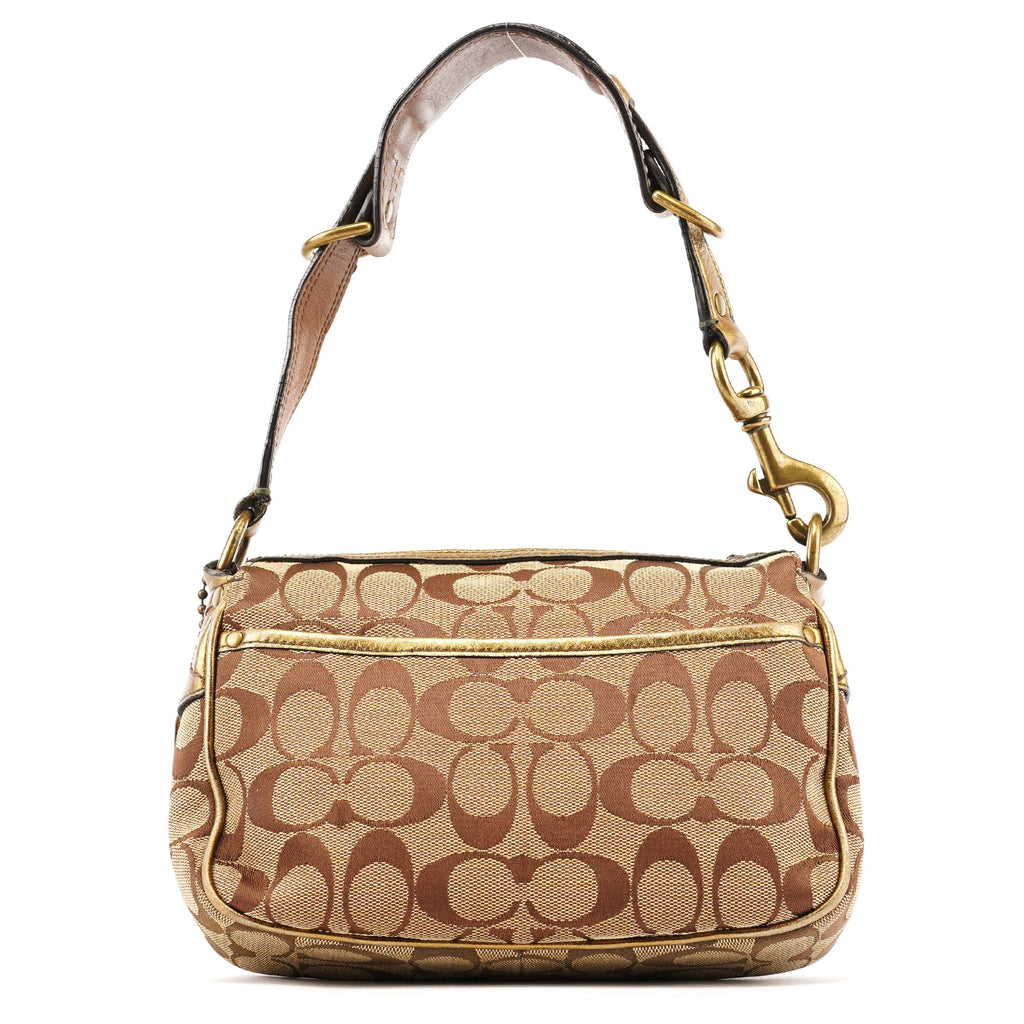 1495 Beige Brown Signature Legacy Shoulder Bag