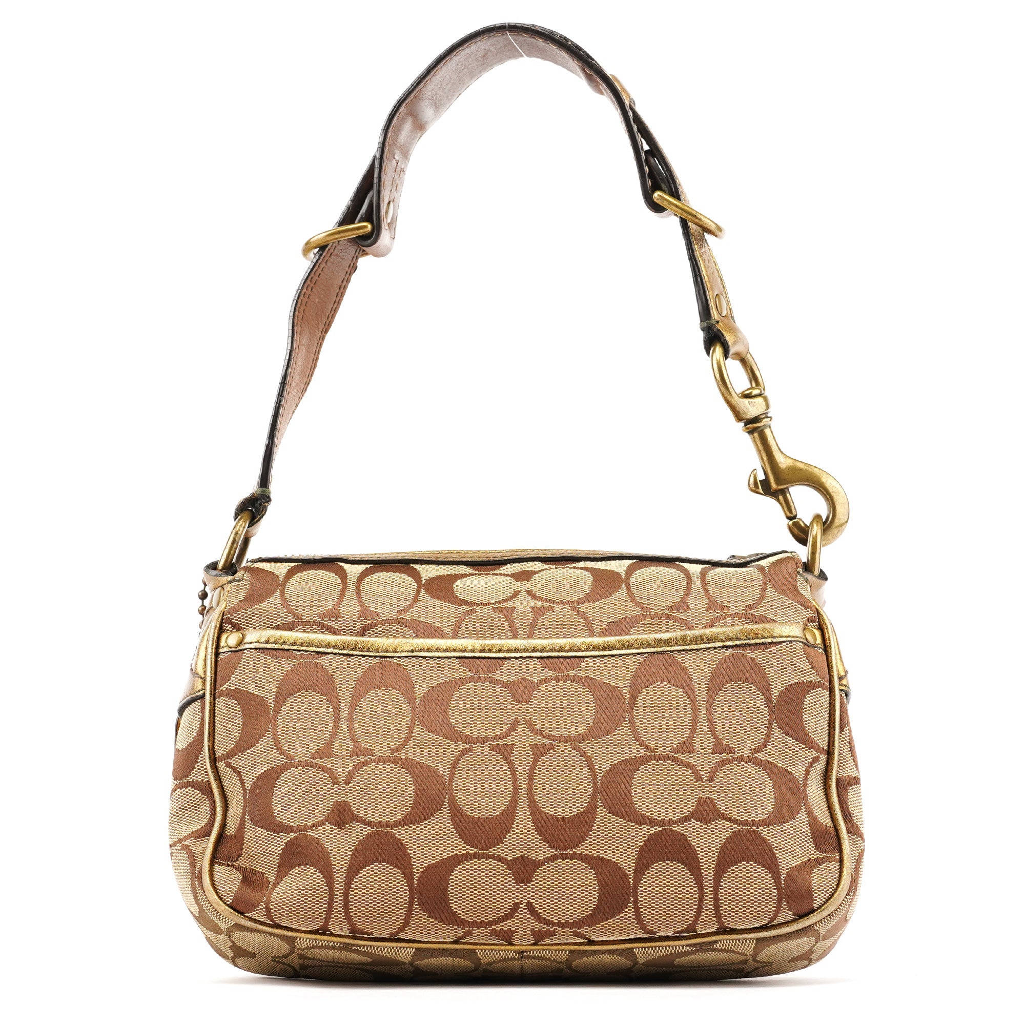 1495 Beige Brown Signature Legacy Shoulder Bag