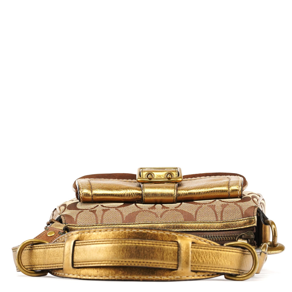 1495 Beige Brown Signature Legacy Shoulder Bag