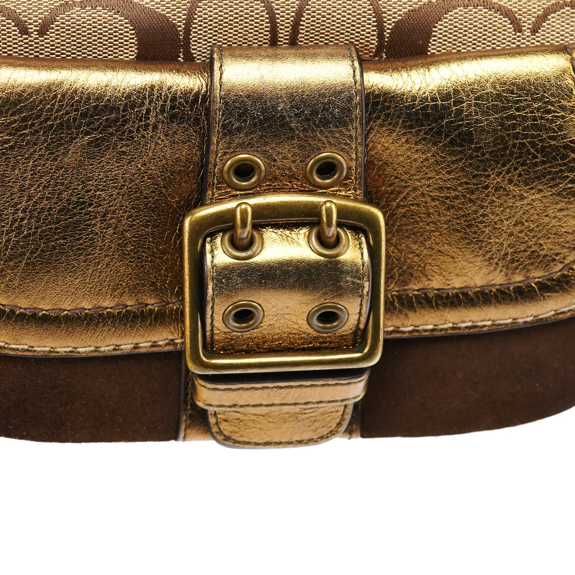 1495 Beige Brown Signature Legacy Shoulder Bag