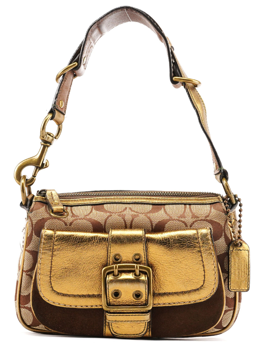 1495 Beige Brown Signature Legacy Shoulder Bag