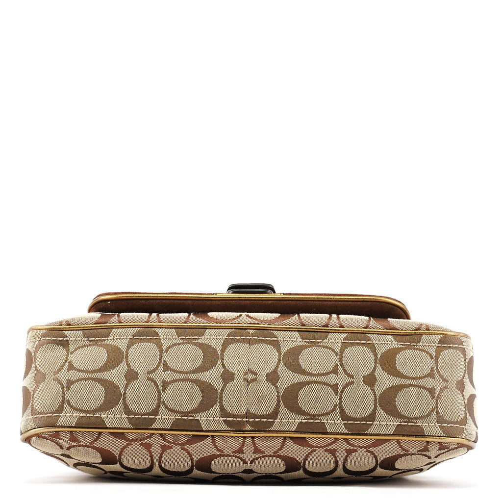 1496 Beige Bronze Signature Soho Shoulder Bag