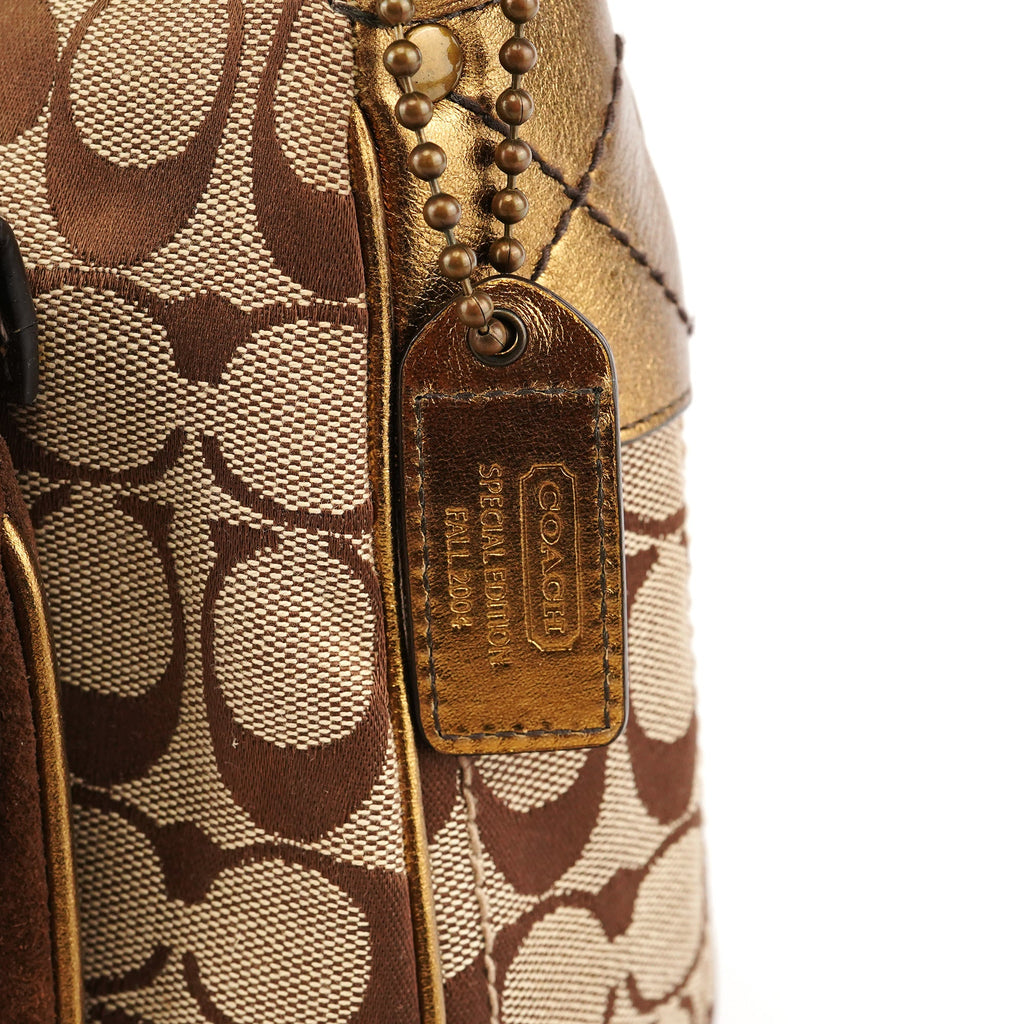 1496 Beige Bronze Signature Soho Shoulder Bag