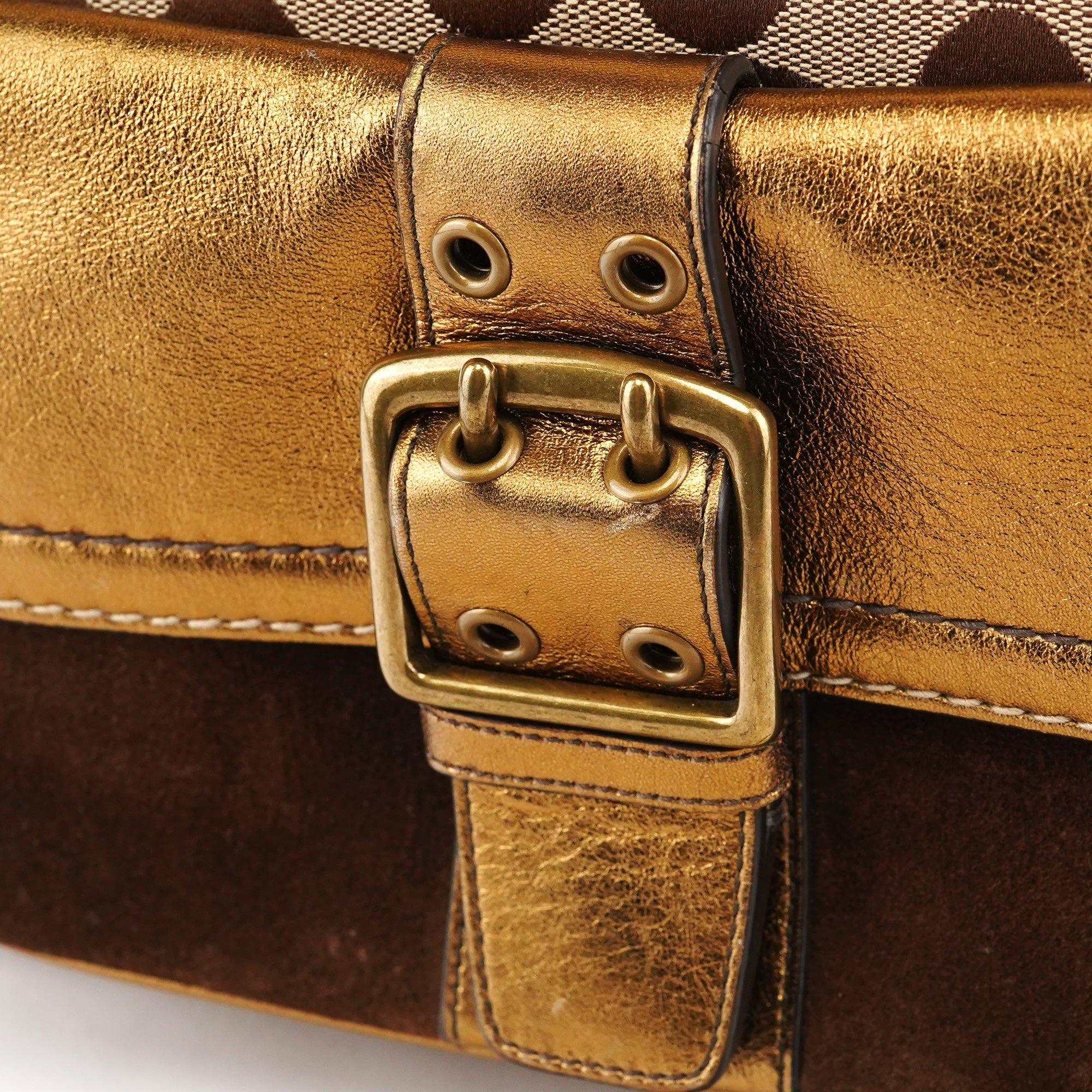1496 Beige Bronze Signature Soho Shoulder Bag