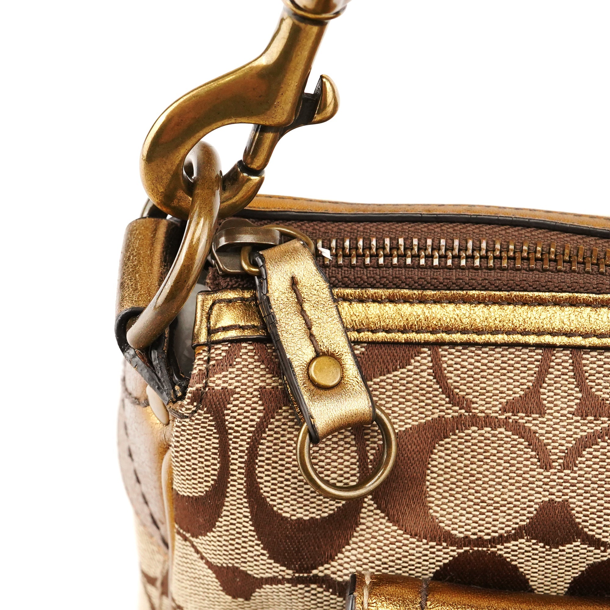 1496 Beige Bronze Signature Soho Shoulder Bag