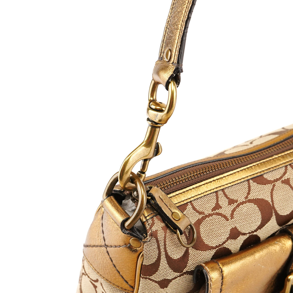 1496 Beige Bronze Signature Soho Shoulder Bag