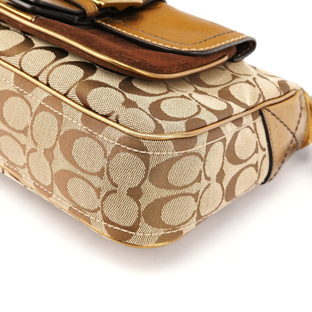 1496 Beige Bronze Signature Soho Shoulder Bag