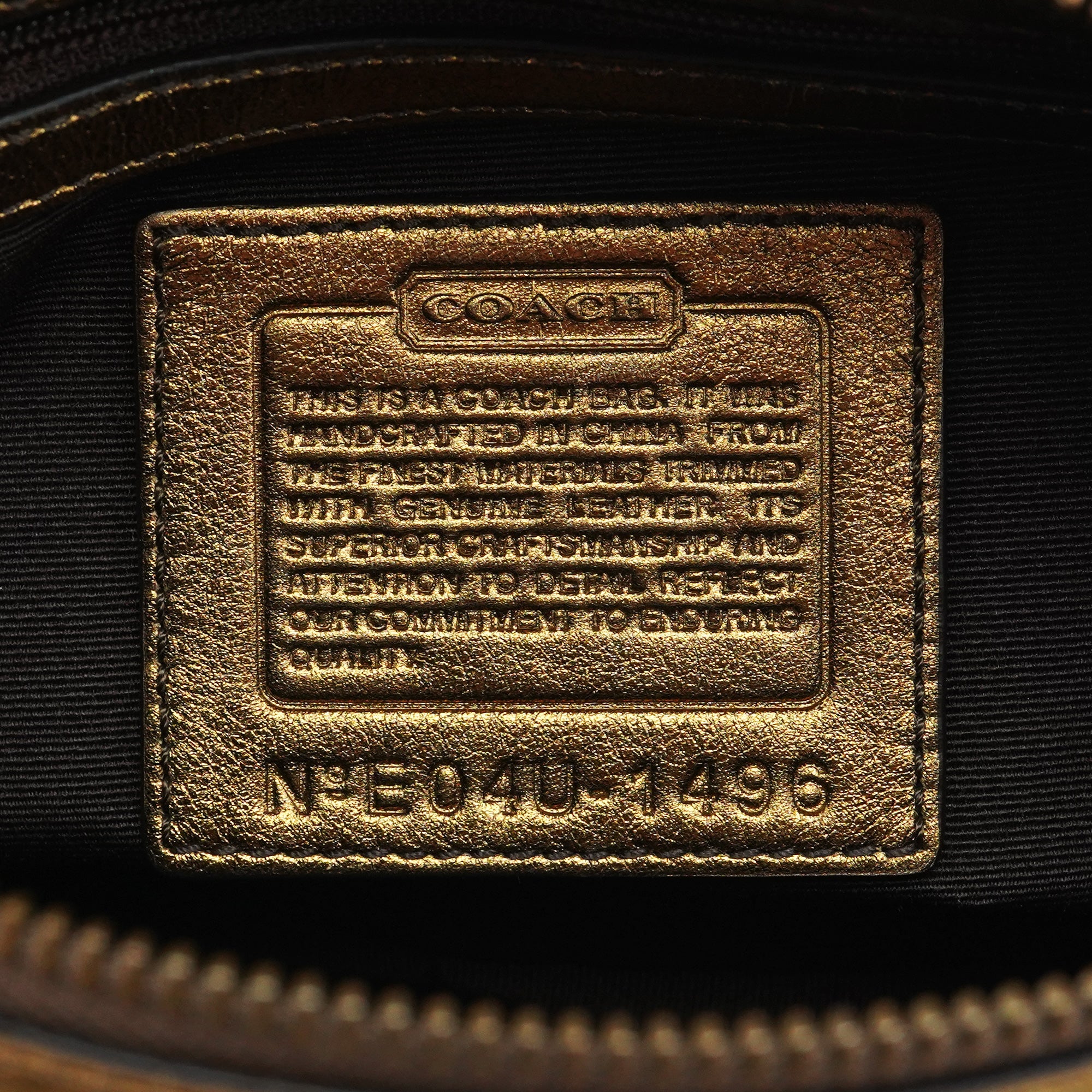 1496 Beige Bronze Signature Soho Shoulder Bag