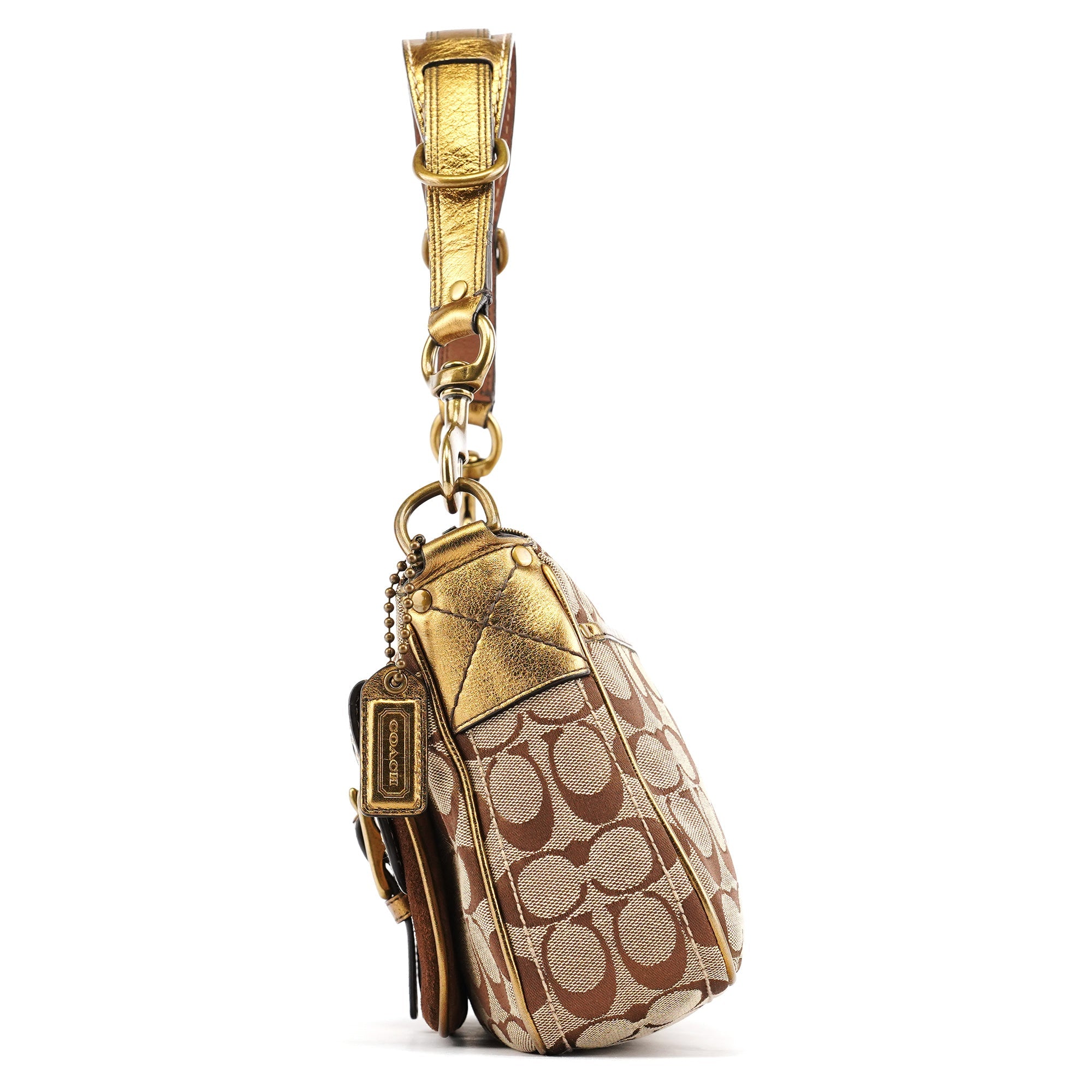 1496 Beige Bronze Signature Soho Shoulder Bag