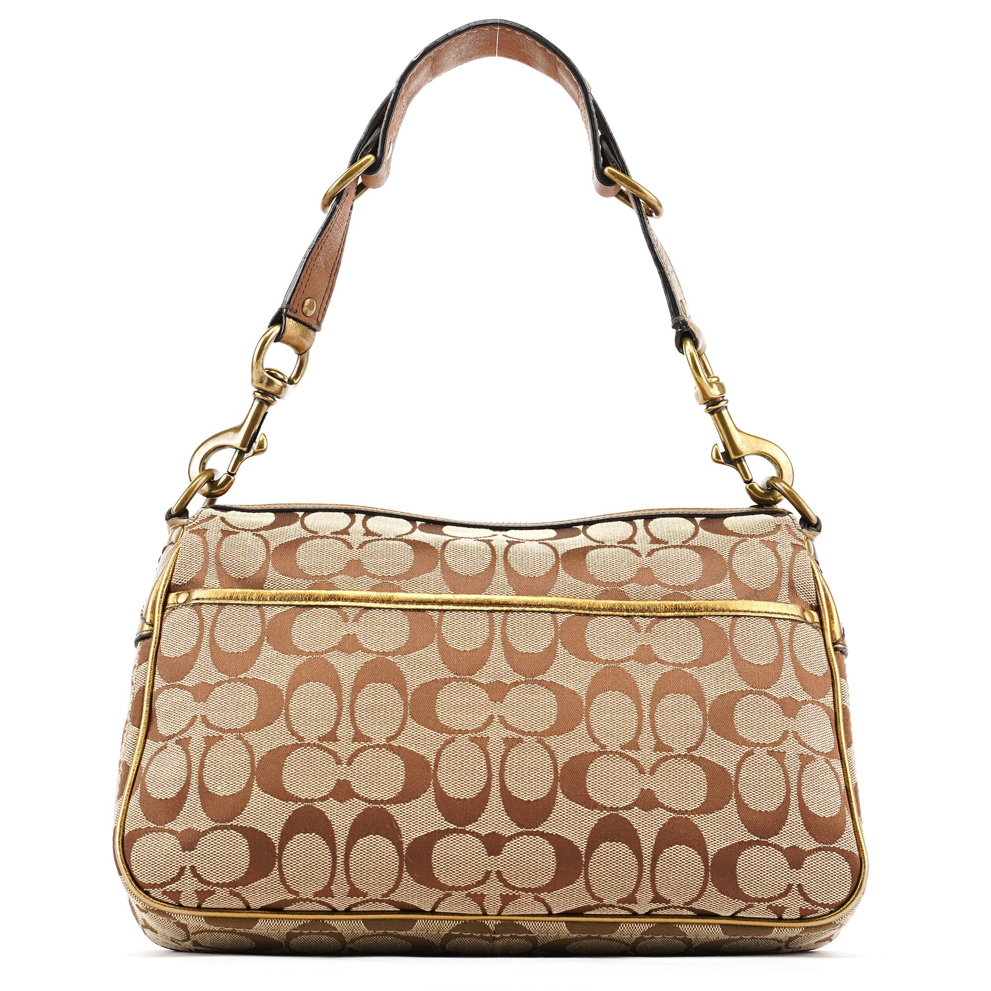 1496 Beige Bronze Signature Soho Shoulder Bag