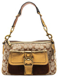 1496 Beige Bronze Signature Soho Shoulder Bag
