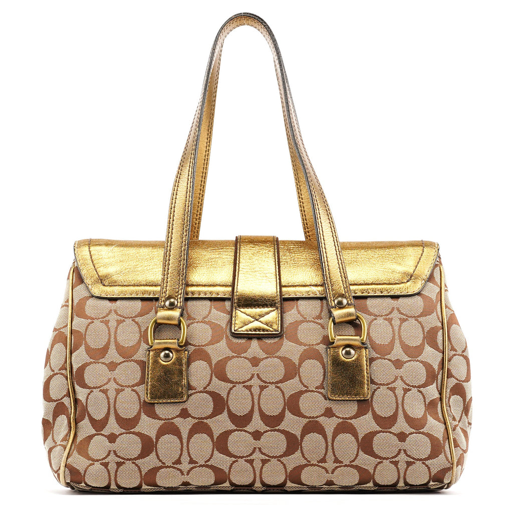 1498 Beige Brown Signature Soho Tote Bag