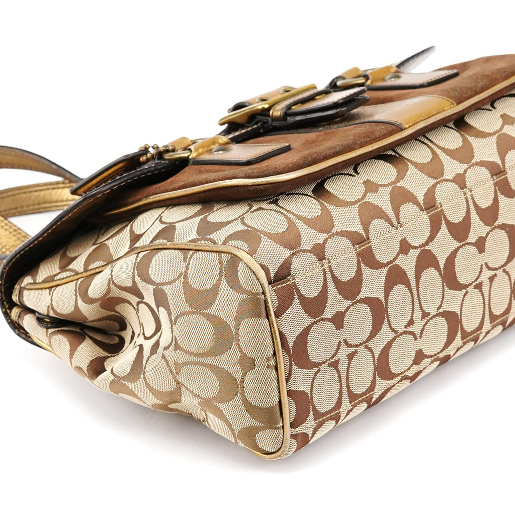 1498 Beige Brown Signature Soho Tote Bag
