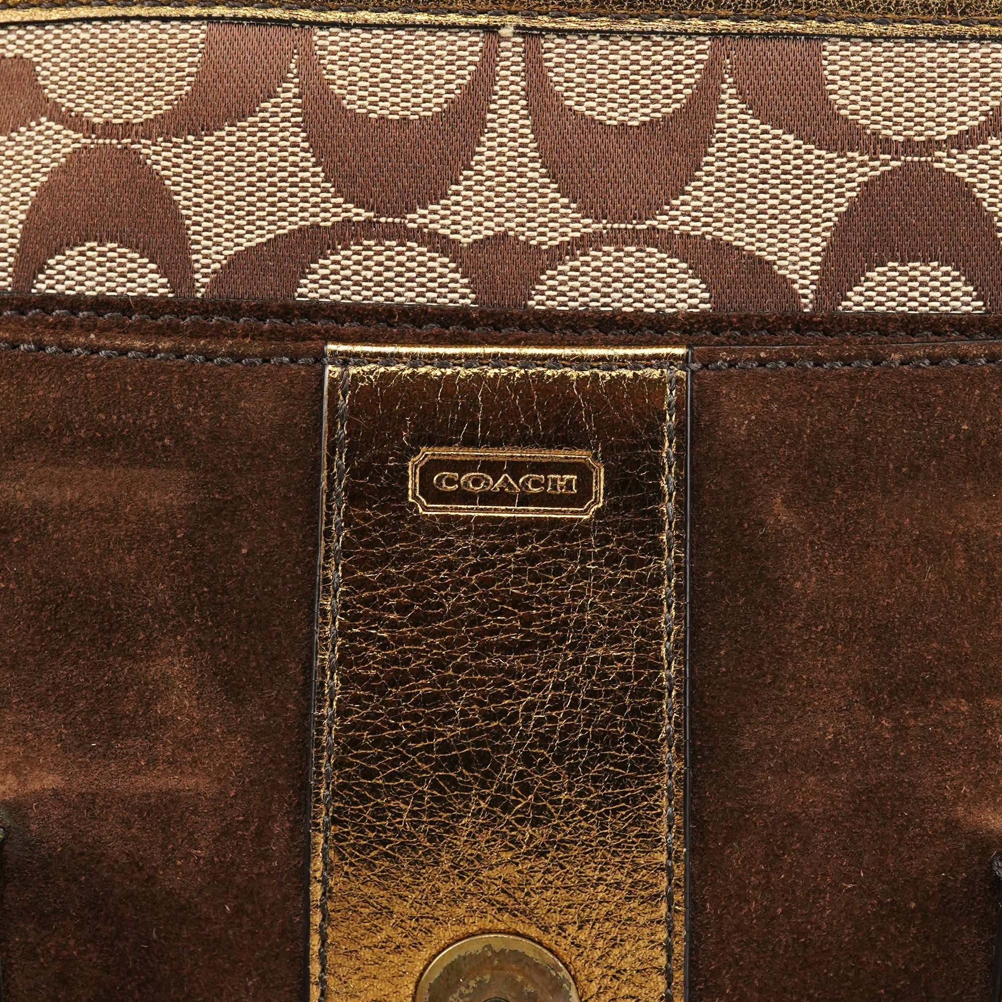 1498 Beige Brown Signature Soho Tote Bag