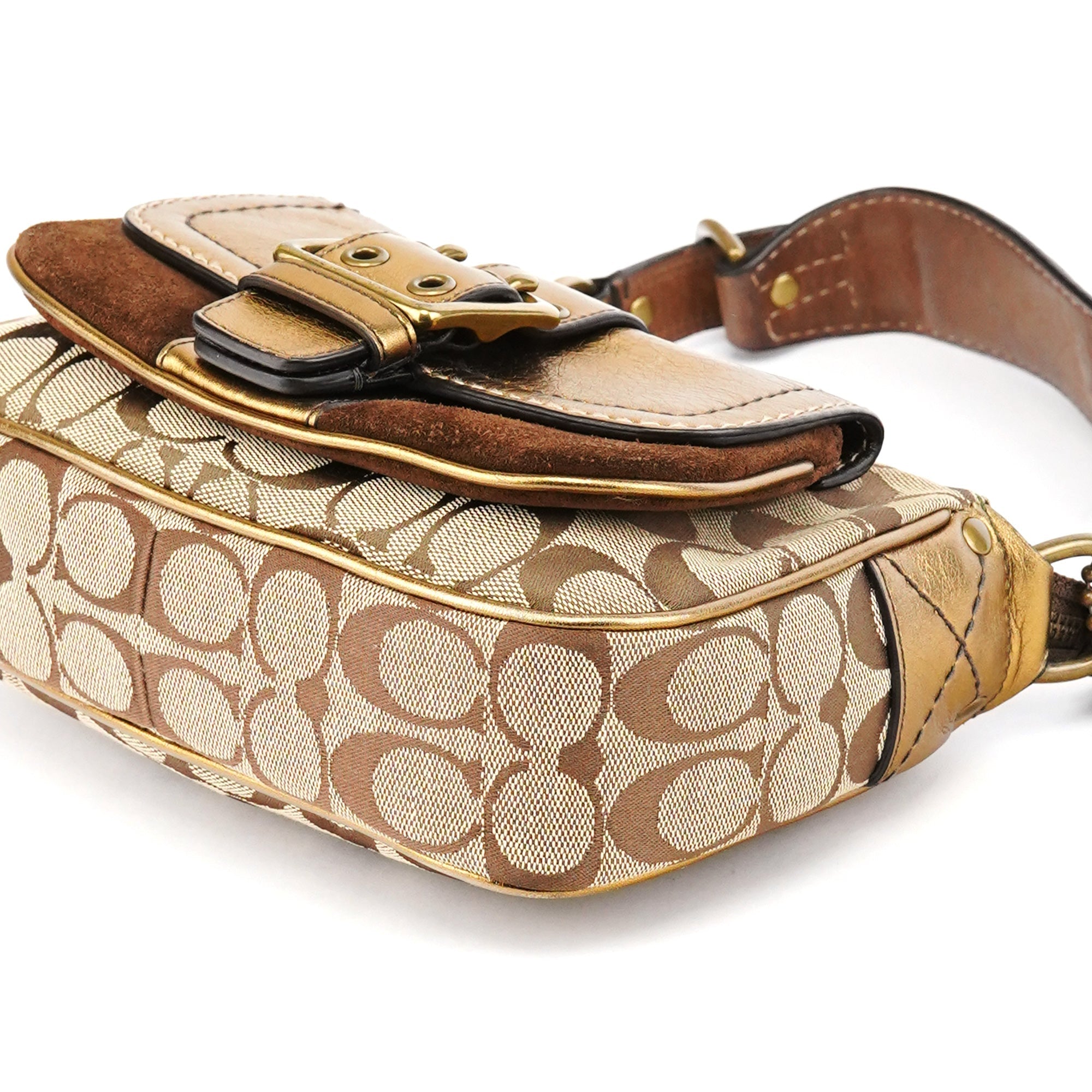 2004 Beige Gold Signature Soho Shoulder Bag