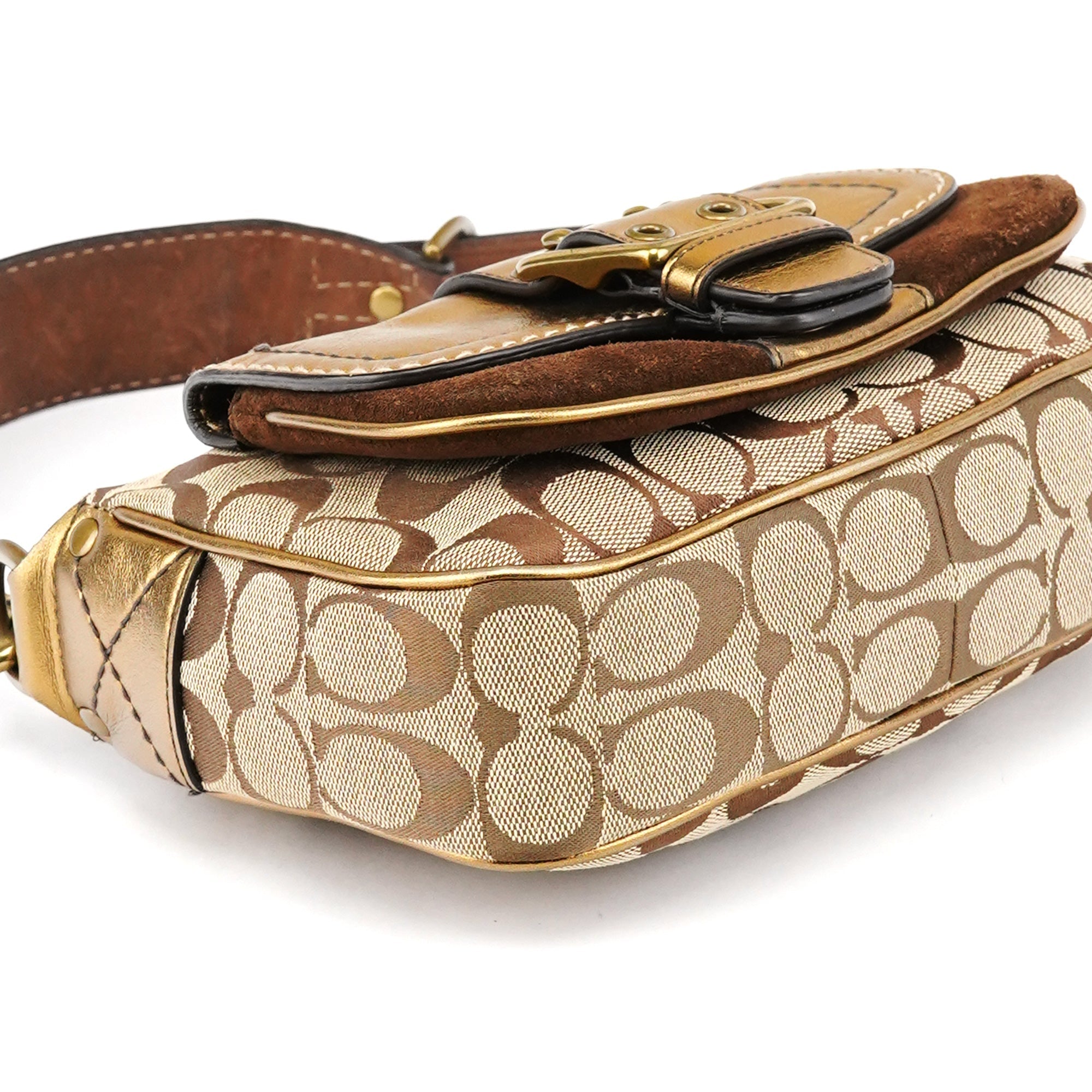 2004 Beige Gold Signature Soho Shoulder Bag