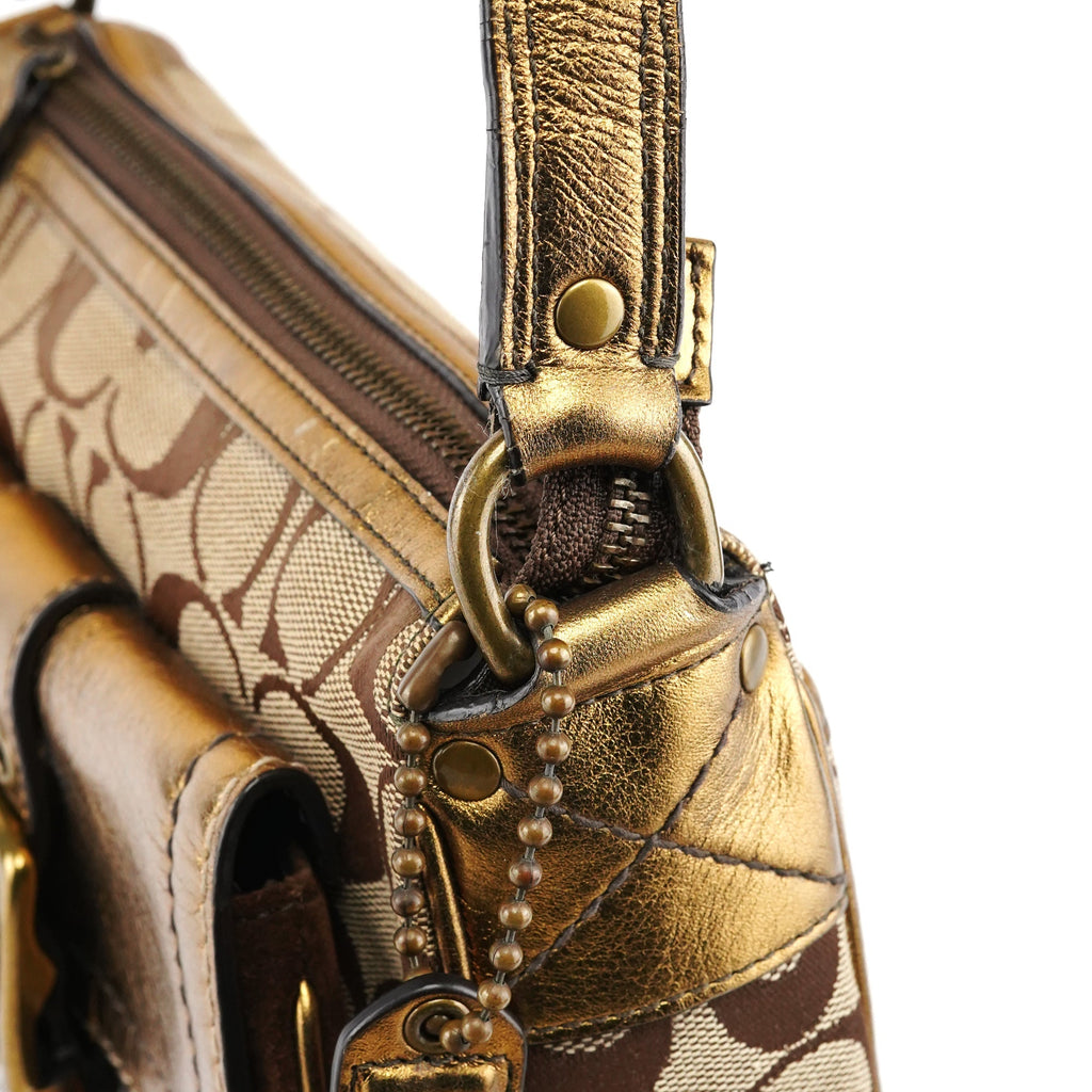 2004 Beige Gold Signature Soho Shoulder Bag