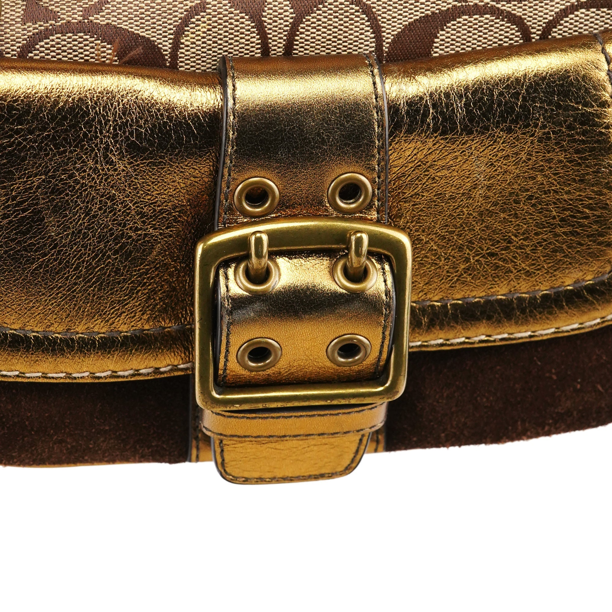 2004 Beige Gold Signature Soho Shoulder Bag