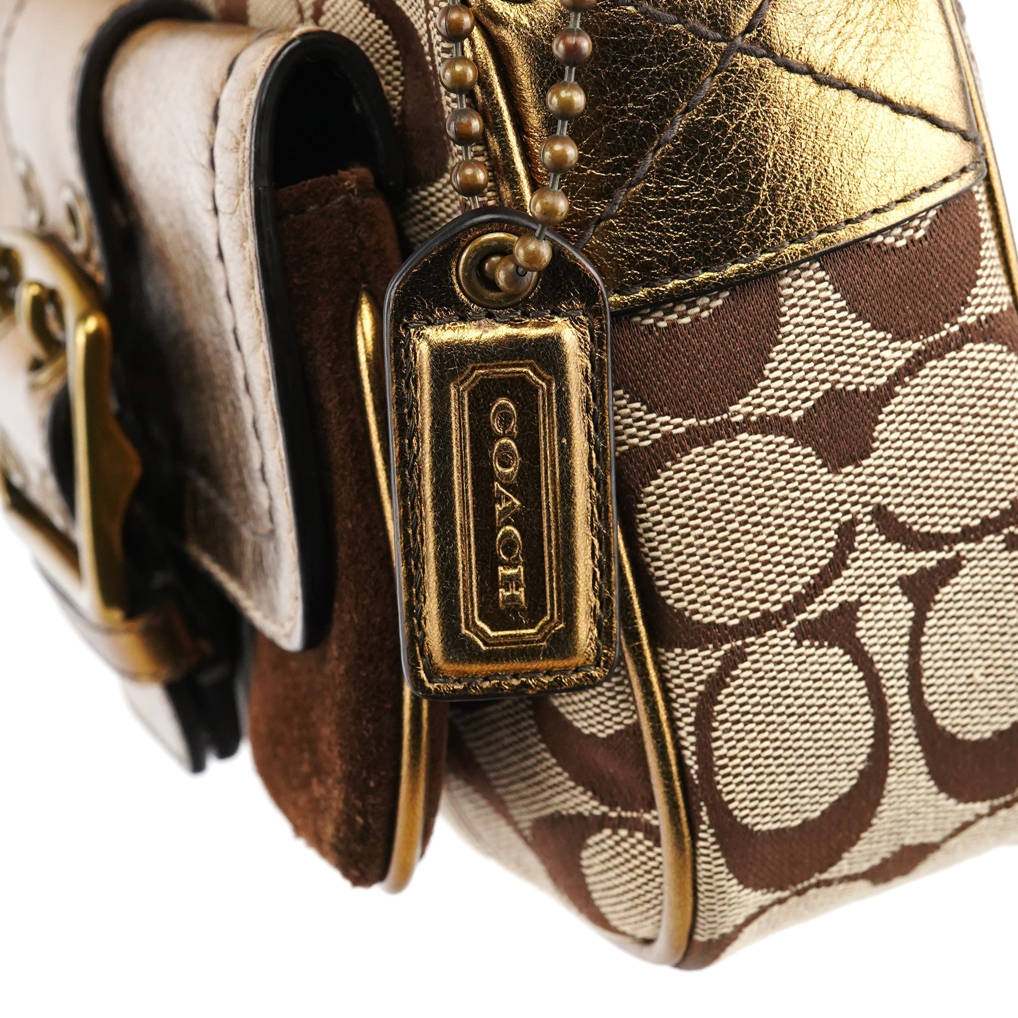 2004 Beige Gold Signature Soho Shoulder Bag