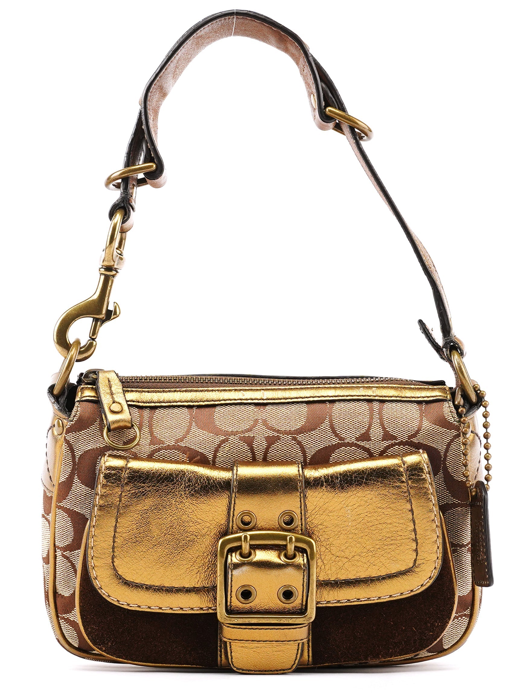 2004 Beige Gold Signature Soho Shoulder Bag