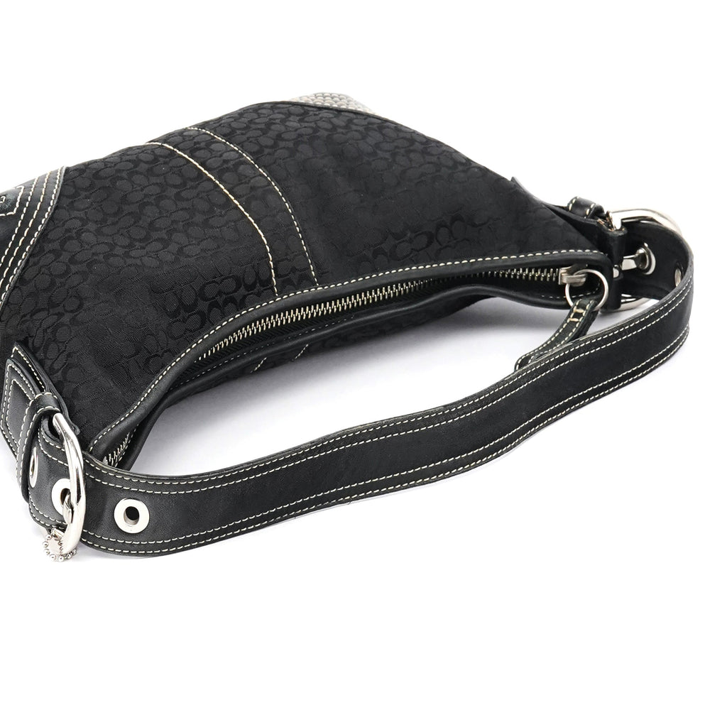 2154 Black Signature Canvas Soho Shoulder Bag
