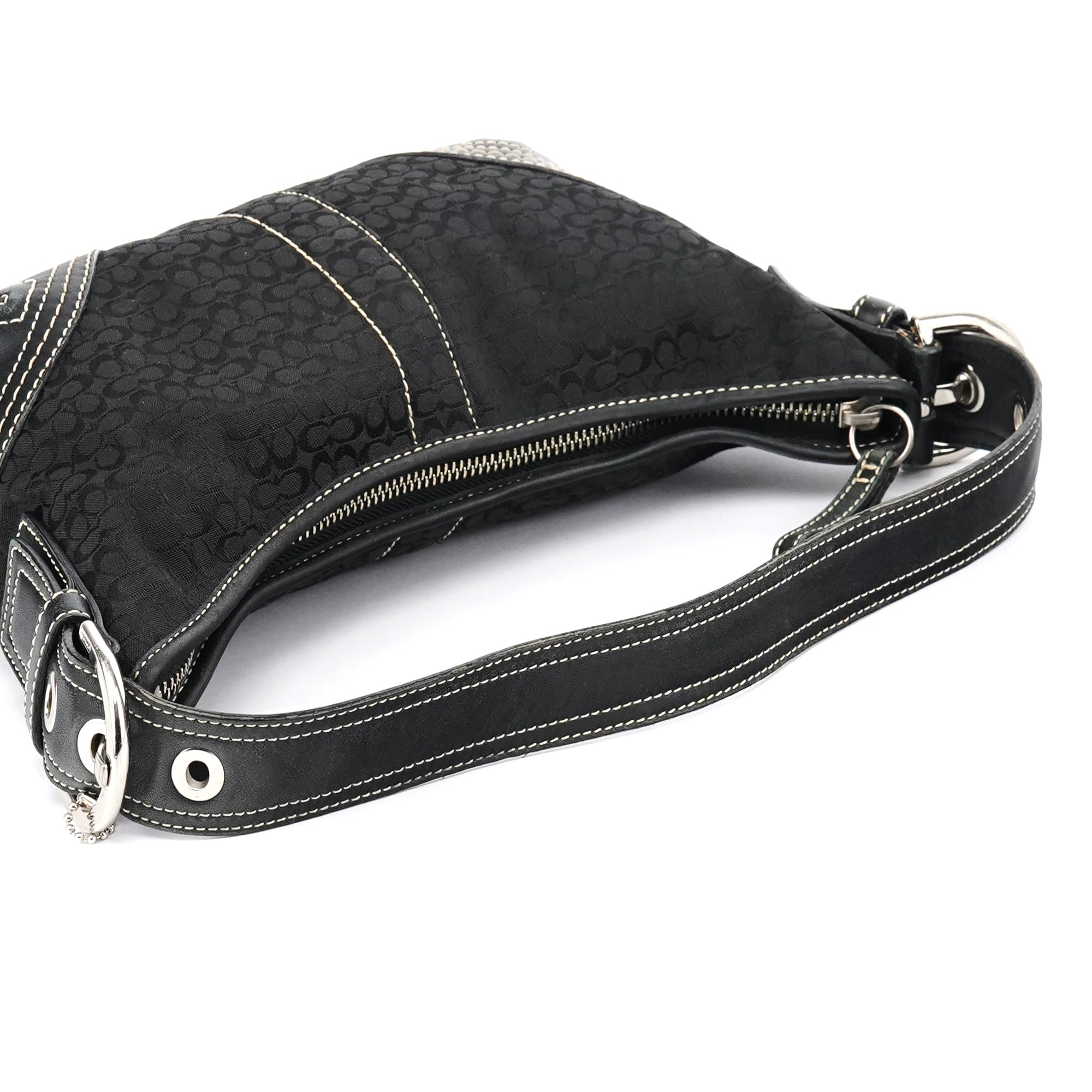 2154 Black Signature Canvas Soho Shoulder Bag