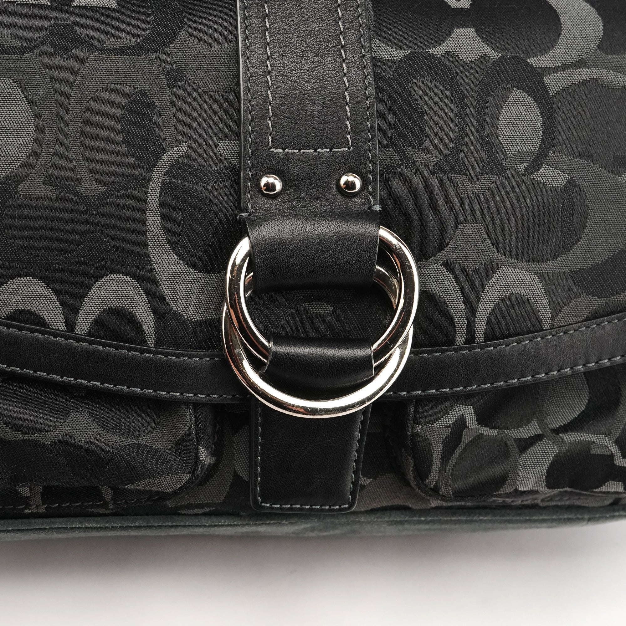 2175 Black Grey Signature Soho Shoulder Bag