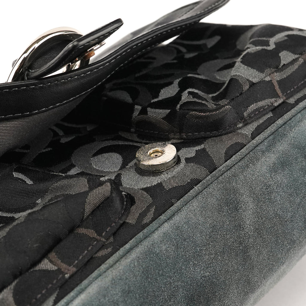 2175 Black Grey Signature Soho Shoulder Bag