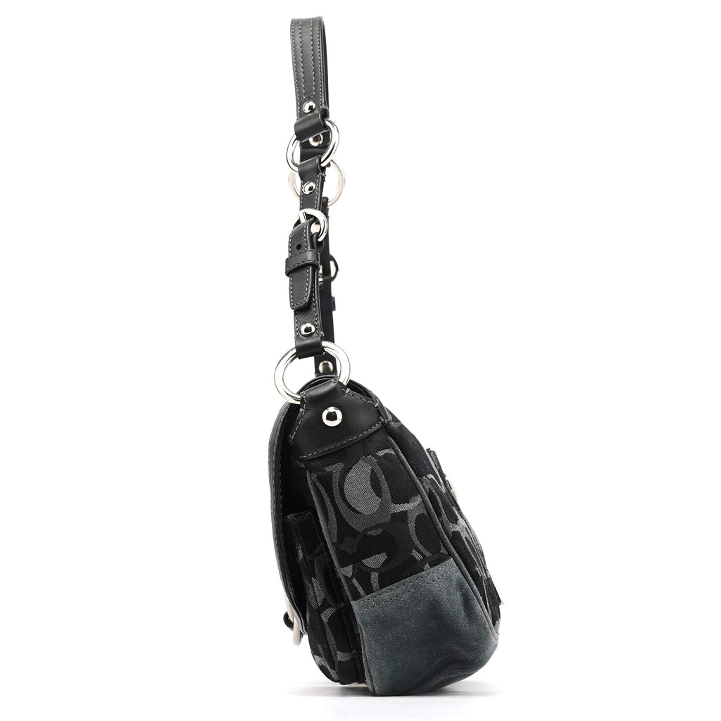 2175 Black Grey Signature Soho Shoulder Bag