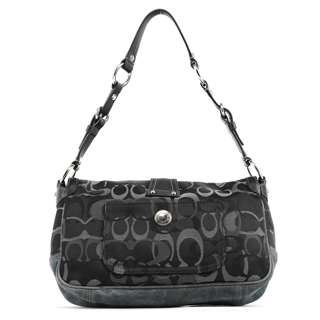 2175 Black Grey Signature Soho Shoulder Bag