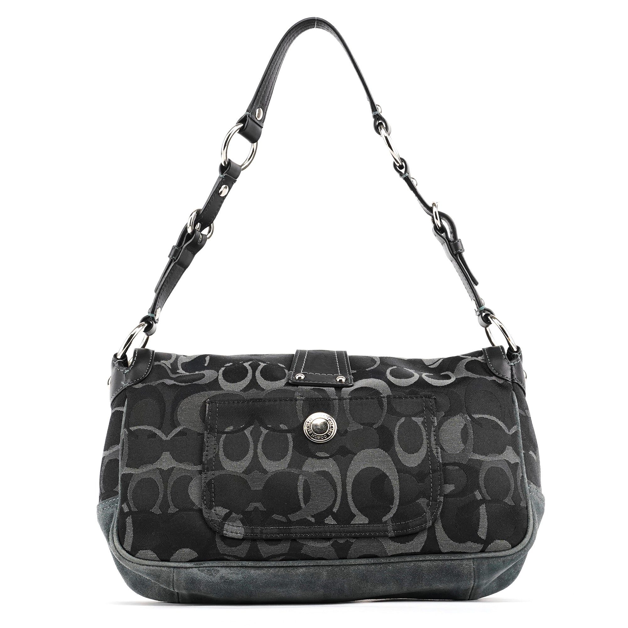 2175 Black Grey Signature Soho Shoulder Bag