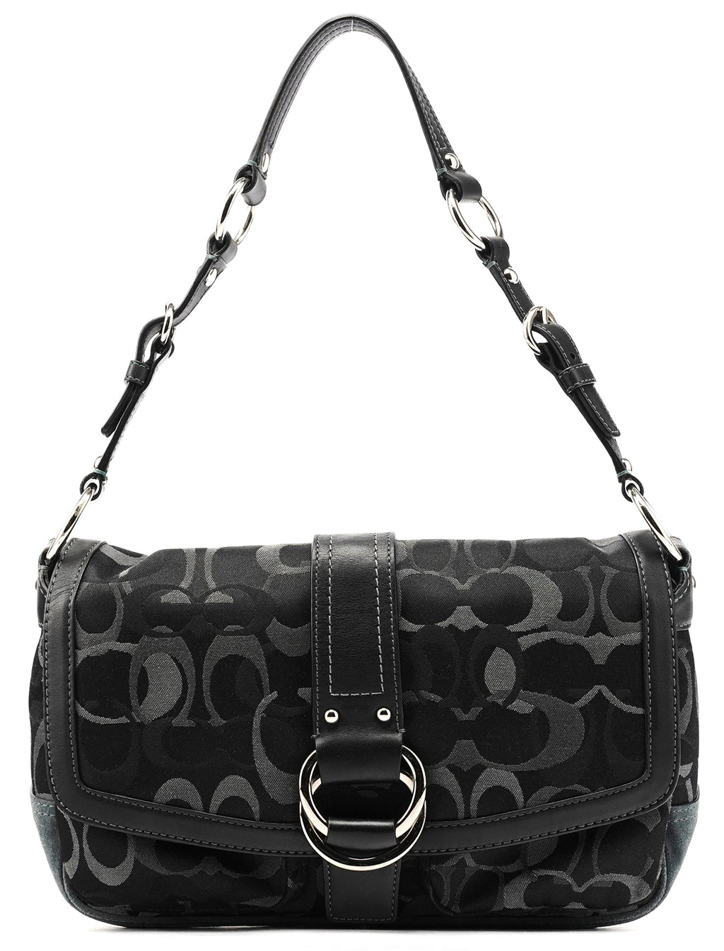 2175 Black Grey Signature Soho Shoulder Bag