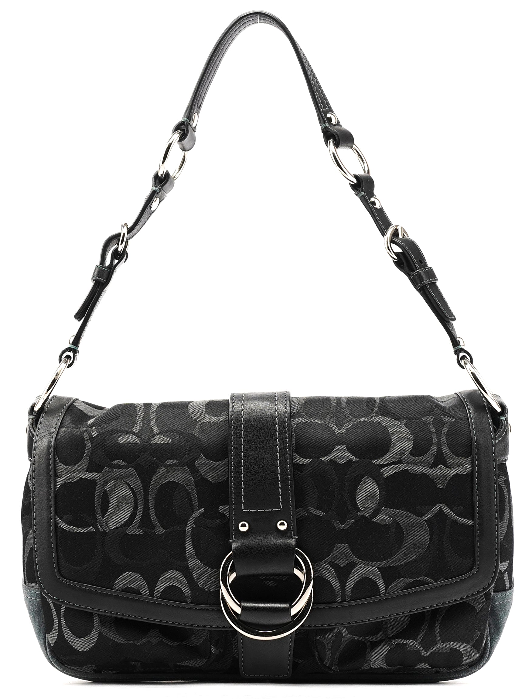 2175 Black Grey Signature Soho Shoulder Bag